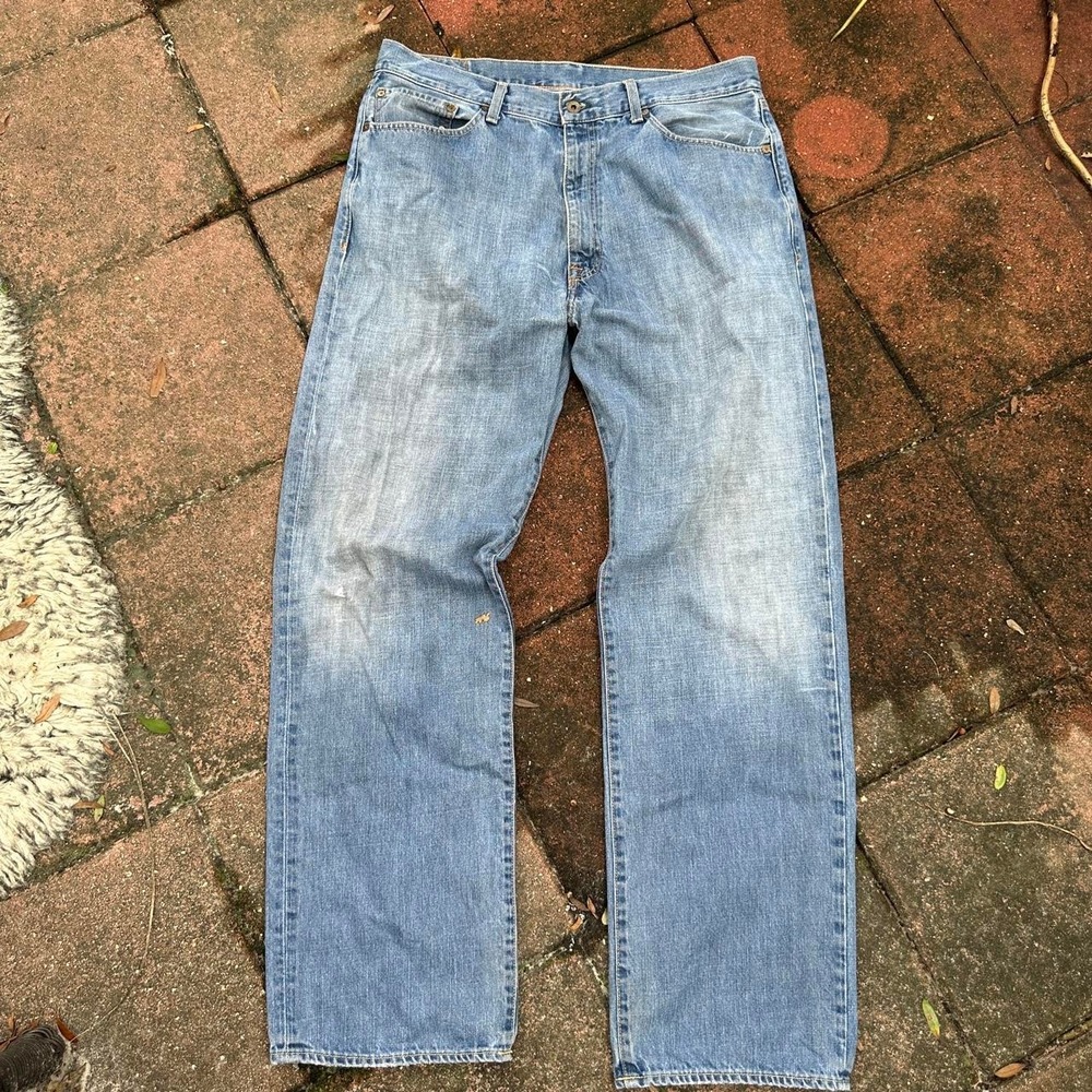 Ralph Lauren Faded Light Blue Relaxed Straight Leg Jeans Size 38x34